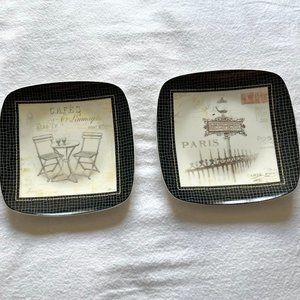 🎉🎉Last Chance🎉🎉2 – Pfaltzgraff “Paris Collage” Appetizer Plates